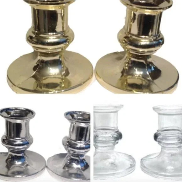 Plastic Acrylic Candle Holders for Taper Candles 12 Count