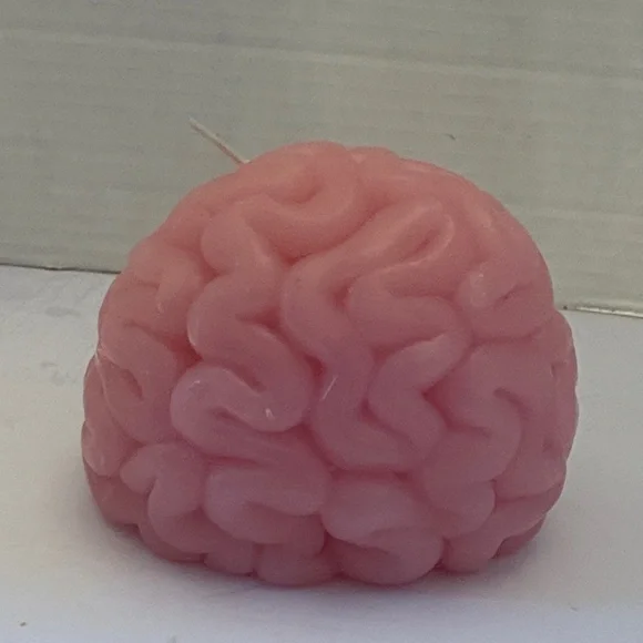 Pink Brain-Shaped Candle
