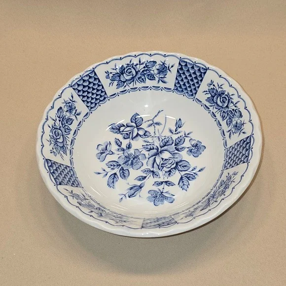 Myott Melody Ironstone Bowl Blue Floral England 6.25
