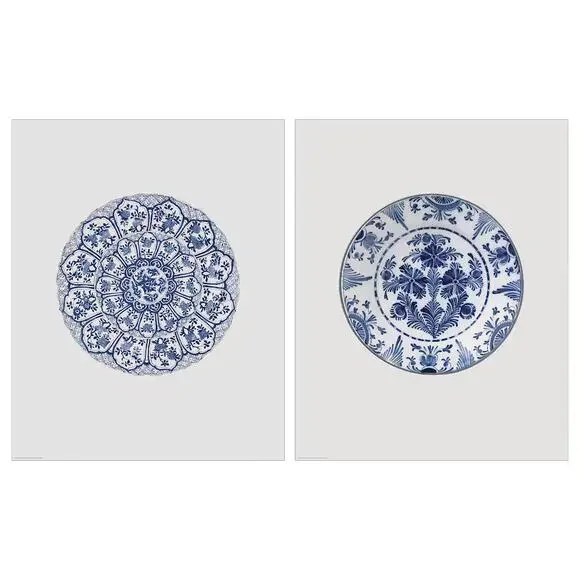 IKEA Bild Decorative Blue Dish Poster Wall Art