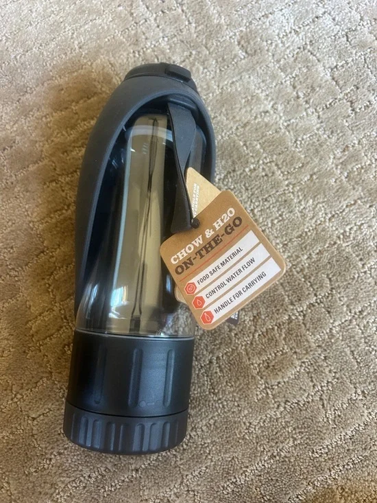 Arcadia 2-in-1 Pet Water Bottle & Food Dispenser - Black