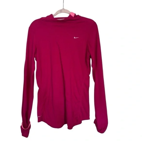 Nike Dri Fit Long Sleeve Pink Running Shirt Size Large (L)