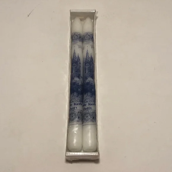 Holland Blue and White Decorative Candles