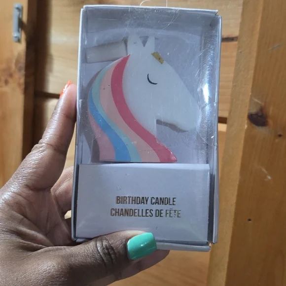 Unicorn Birthday Candle - Multicolor