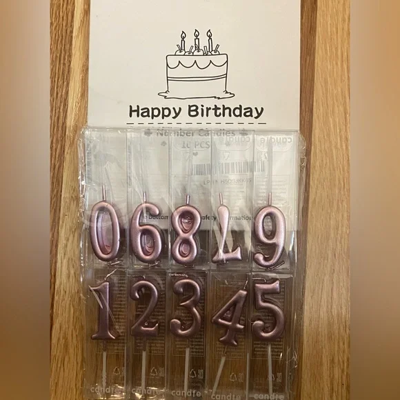 Andie Metallic Pink Number Cake Candles