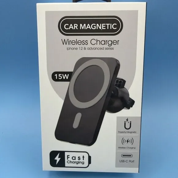 Car Wireless Fast Charger Magnetic Phone Mount Holder for iPhone