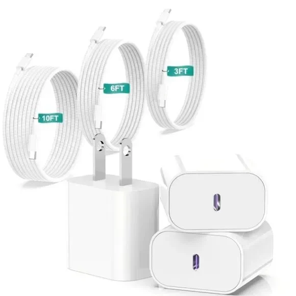 iPhone 16 15 Charger Fast Charging 20W USB C Wall Charger Block with 3 Pack