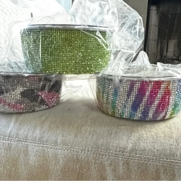 Rhinestone Crystal pet bowl, various colors