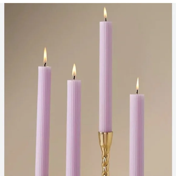 Elegant lavender fluted Taper Candles
