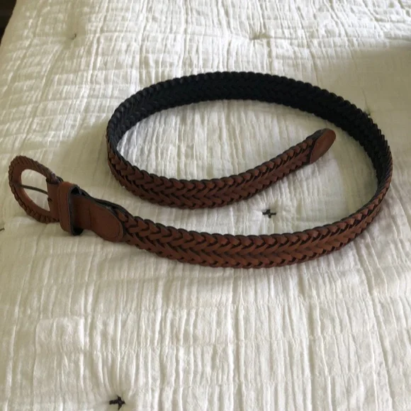 Braided Brown Leather Boho Belt, Kids Size 10/12, NWOT