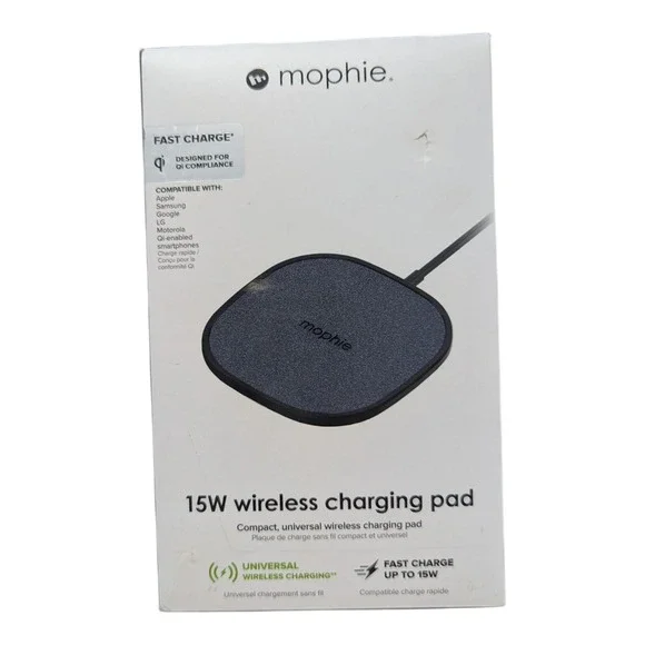 H3. Mophie Fast Charge 15W Wireless‎ Charging Pad Qi-Enabled - Black