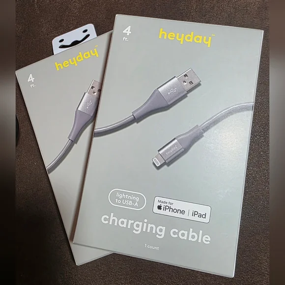 Iphone Charger Bundle- Heyday‎ Gray Charging Cable (2) Pack
