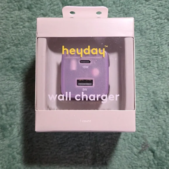 Heyday Tan Dual-Port Wall Charger (Lavendar Purple) High‎ Charging Speed