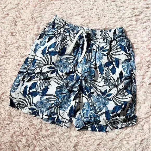 Free Planet Tropical Cotton Botanical Resort Vacation Beachy Men’s Swim Shorts S