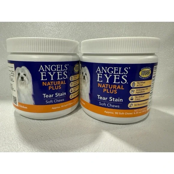 2x Angels' Eyes Chicken Flavored Natural Soft Chews for Dogs & Cats, 90 Ct Each