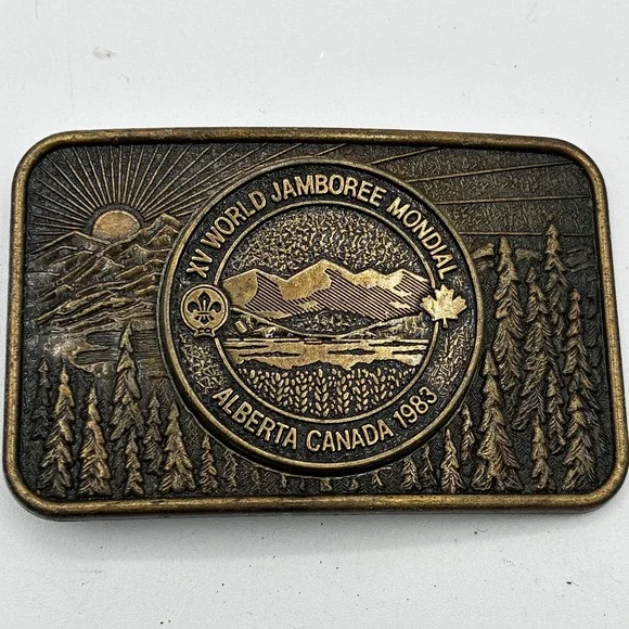 XV World Jamboree Mondial 1983 Alberta Canada Boy Scouts Belt Buckle Century