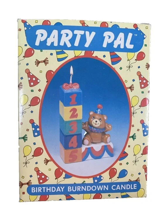 Vintage 90s Birthday Burndown Candle - Multicolor