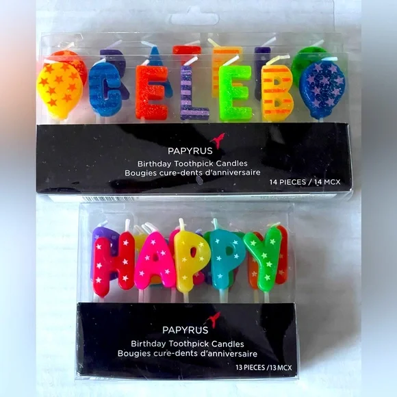 Papyrus 2 Pks Birthday Cake Toothpick Candles Balloons Celebrate Happy Birthday