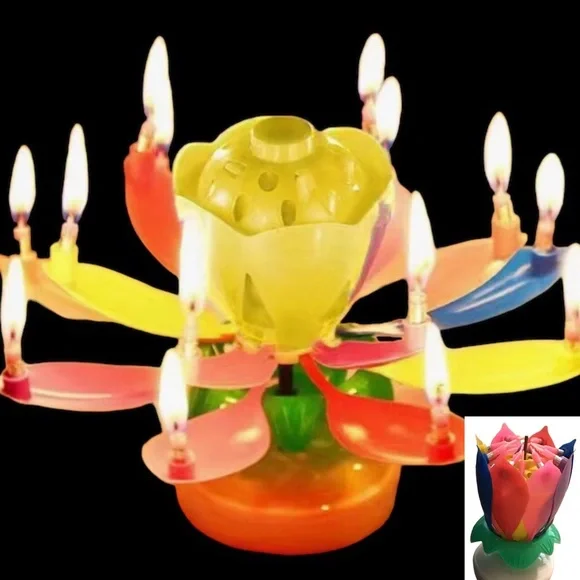 💙❤️ Birthday Candles Children’s Creative Rotating Flower Singing