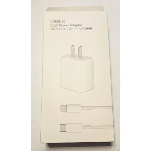 USB-C 20W iPhone iPad Charger 3 ft Cord with Power Adapter, Fast Charging Cord