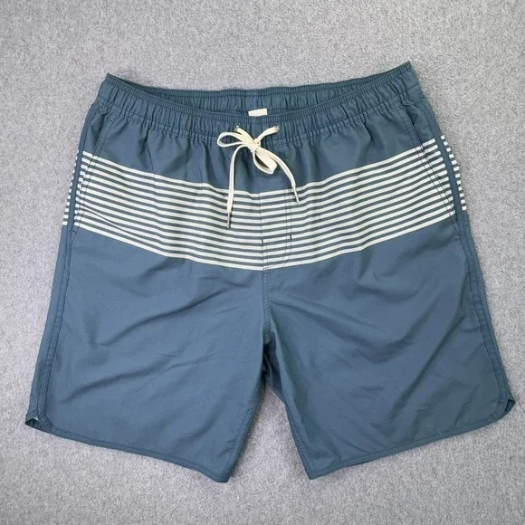 Fair Harbor Swim Trunk Shorts Men's XL Anchor Volley Striped Lined Zip Pocket 8