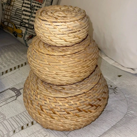 IKEA Fryken Sea Grass bowls (3)