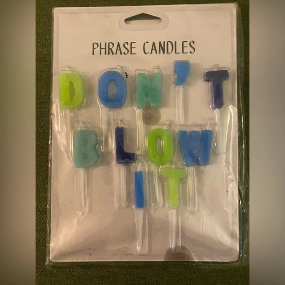 Lot of funny birthday decor cake topper birthday candles & black and gold sash