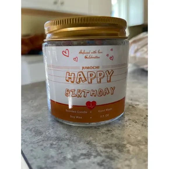 Birthday Candle Canned Handpoured Scented Candle 5.5 oz Soy Wax