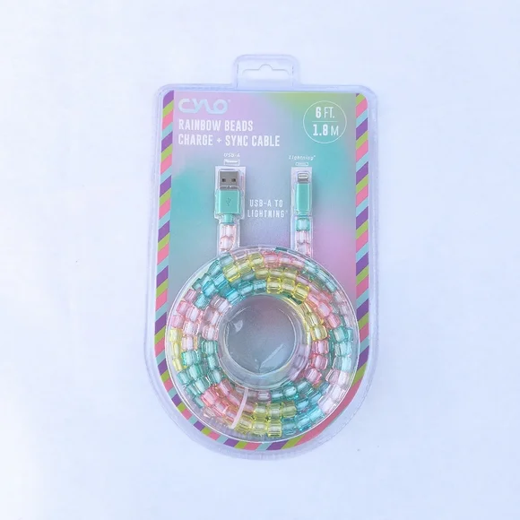 CYLO | Rainbow Phone Charger + Sync Cable USB-A Connector Quick Charge 6ft 1.8 M
