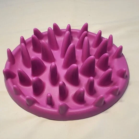 Catch Interactive Cat Dog Feeder Pet Slow Down Eating Bowl Pink