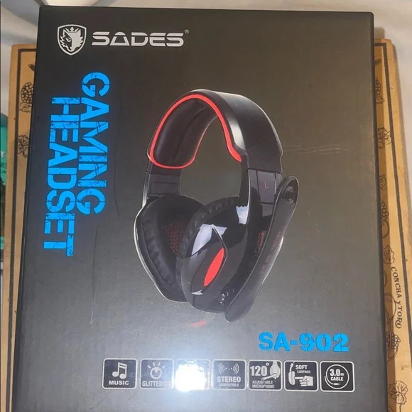 SA-902 Black and Red Gaming Headset