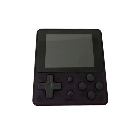 Retro 8-Bit Mini Video Game Console in Clear Purple