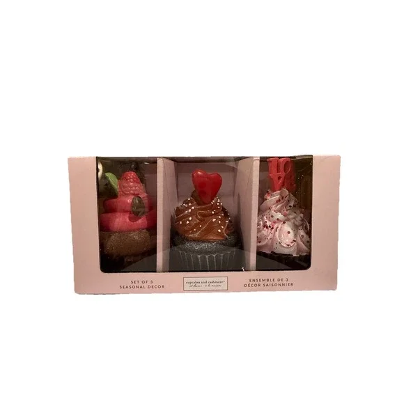 CUPCAKES AND CASHMERE SET OF 3 CHOCOLATE CUPCAKES