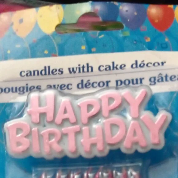 FREE w/$15+ purchase Metallic Pink Happy Birthday Cake Topper & 16 Candles NWOT