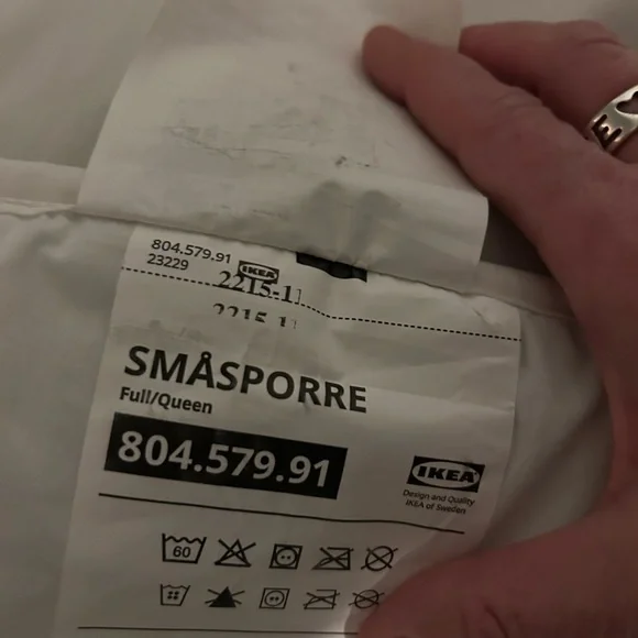 IKEA SMÅSPORRE White Duvet Cover
