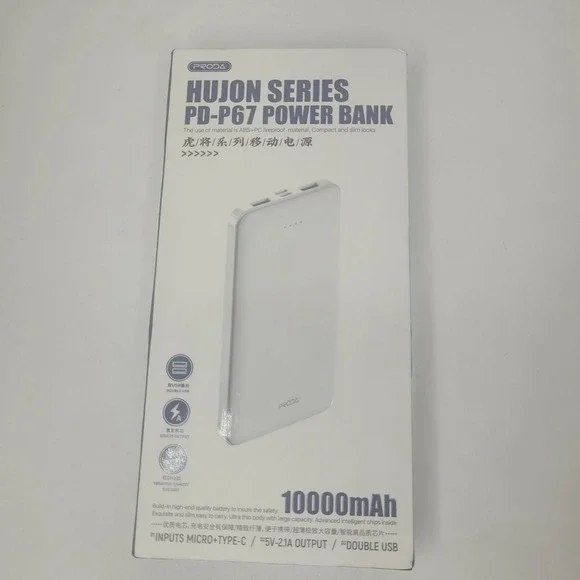 Proda Hujon Series PD-P67‎ Power Bank 10000mAh Wireless Portable Charger - White