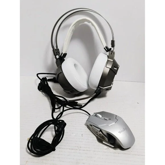 VELOCILINX BOUDICA WIRED PC GAMING PREMIUM HEADSET & MOUSE COMBO TESTED WORKING