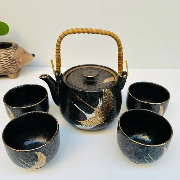 Japanese Black textured ceramic Tea Set – SENSU Trading – Made in Japan