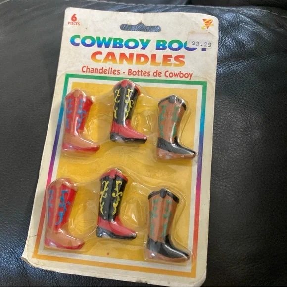 Amscan vintage Cowboy Boot Candle Collection