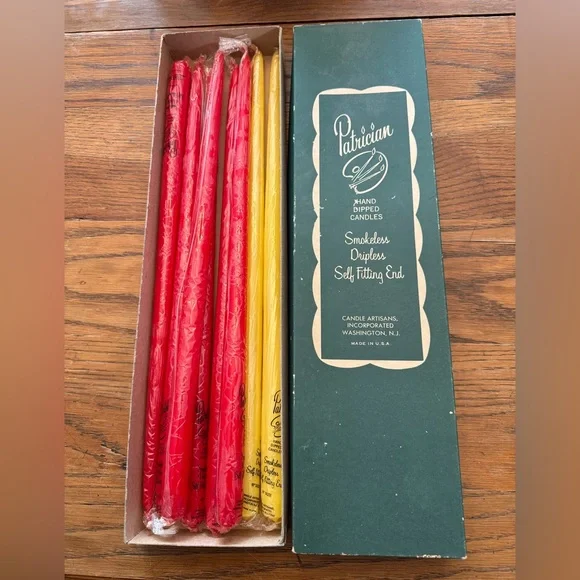 Vintage Patrician Hand Dipped 18” Taper Candles