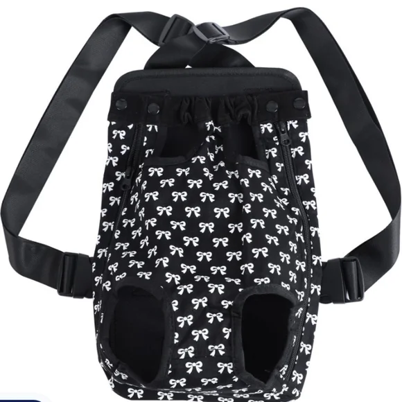 Black and White Bow Print Pet Carrier