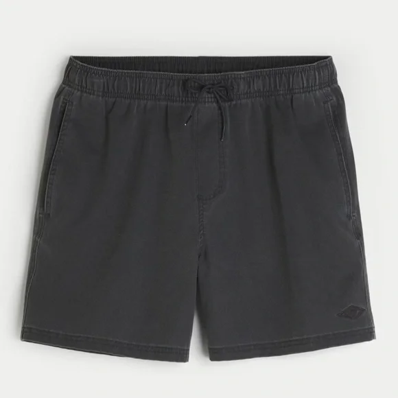 Hollister Mid-Thigh Volley Swim Trunks Mens Size Medium Faded Black Beach Swim