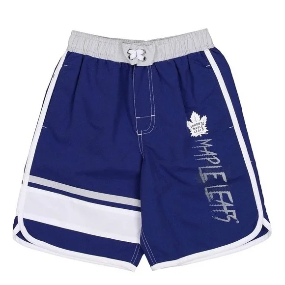 Outerstuff NHL Big Boys Youth XL 18‎ Swim Shorts Toronto Maple Leafs Bieber Blue
