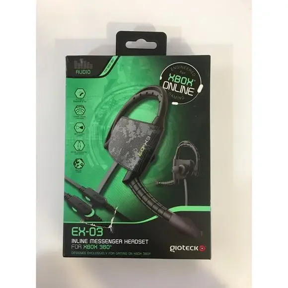 EX-03 Giotech Inline Messenger Headset for XBOX 360 Online Gaming - US Seller