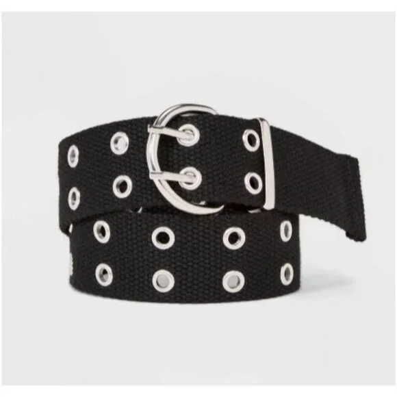 Art Class Girls Black Grommet Belt Adjustable Fashion Accessory Sz Small