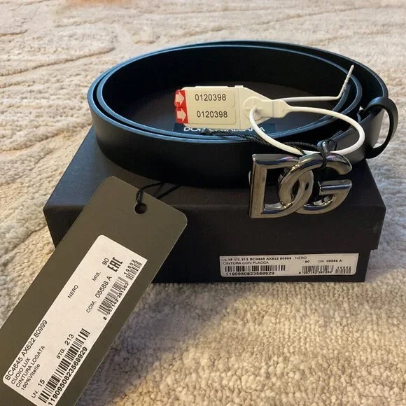 Dolce & Gabbana Black Leather Belt Kids