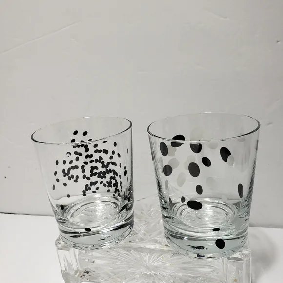 IKEA Set Of 2 Dotted Barware Rocks Glasses