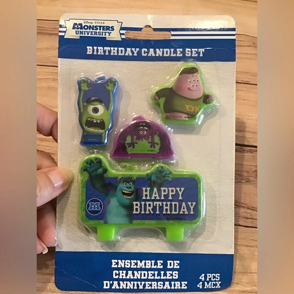 Disney monster inc. university birthday candle 4pcs-new