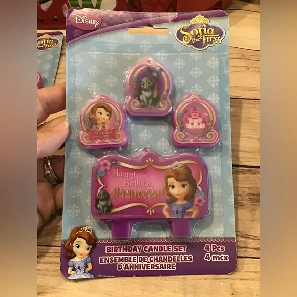 Disney Sofia the first birthday candle set 4pcs-new