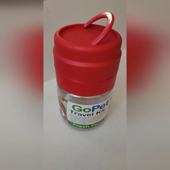 Go Pet Travel food and water Bowl Bowls Kit container Red Clear